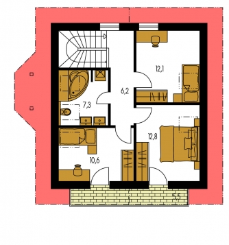 Mirror image | Floor plan of second floor - KLASSIK 139